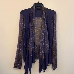 Didi Chic Women's Purple and Brown Cardigan